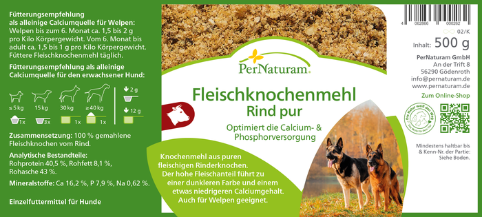 Fleischknochenmehl Rind pur