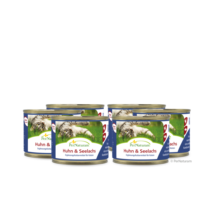 Boîte de viande au poulet et au colin 6 x 200g