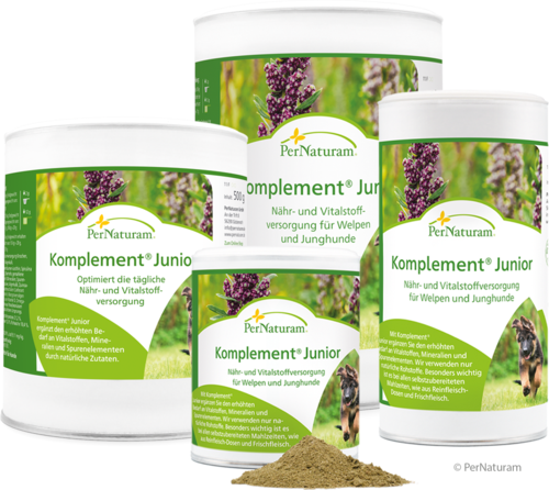 Komplement® Junior - toevoer van voedingsstoffen en vitale stoffen voor puppy's en jonge honden