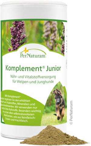 Komplement® Junior - toevoer van voedingsstoffen en vitale stoffen voor puppy's en jonge honden 250 g