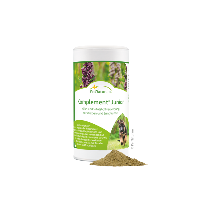 Komplement® Junior - toevoer van voedingsstoffen en vitale stoffen voor puppy's en jonge honden 250 g